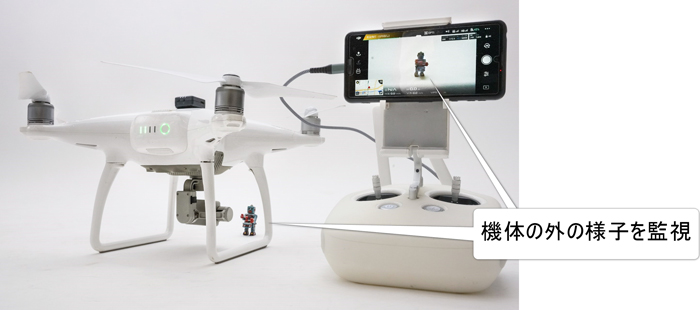 自動操縦システムを装備し、機体に設置されたカメラ等により機体の外の様子を監視できる