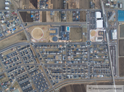 ゴルフ場の空撮。　
ラジコン空撮/仙台市 写真スタジオのロイヤル撮影の一例